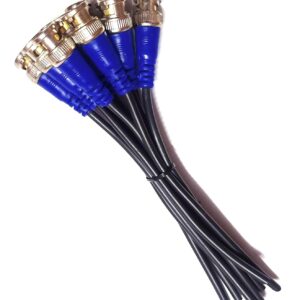 TAAPSEE 15 Pieces BNC Connector with Copper Wire Moulded - 18CM for Surveillance CCTV Camera (BLUE)
