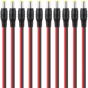 FEDUS 18AWG Copper Strands 20-Pack DC Pigtail Male Power Cable Wire